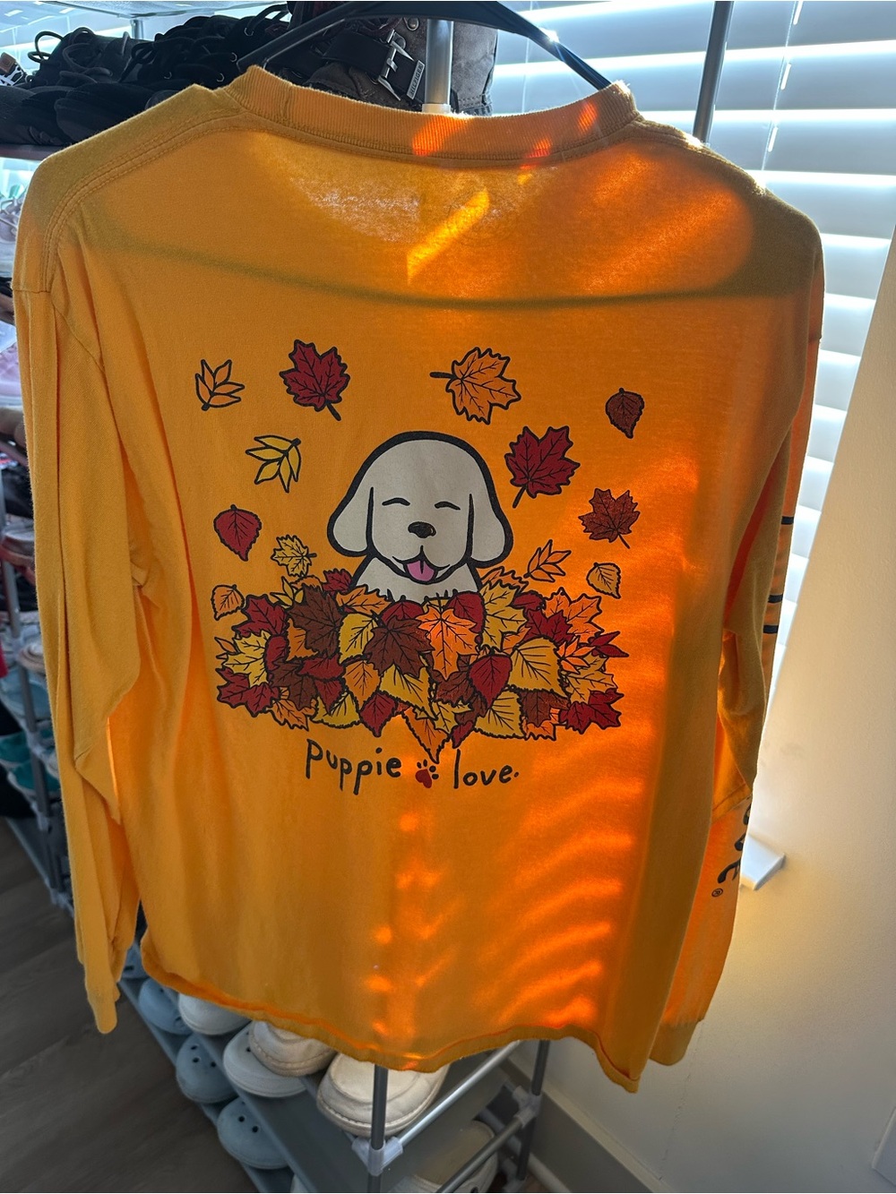 Levi's Yellow 'Puppie Love' Long Sleeve Graphic Tee